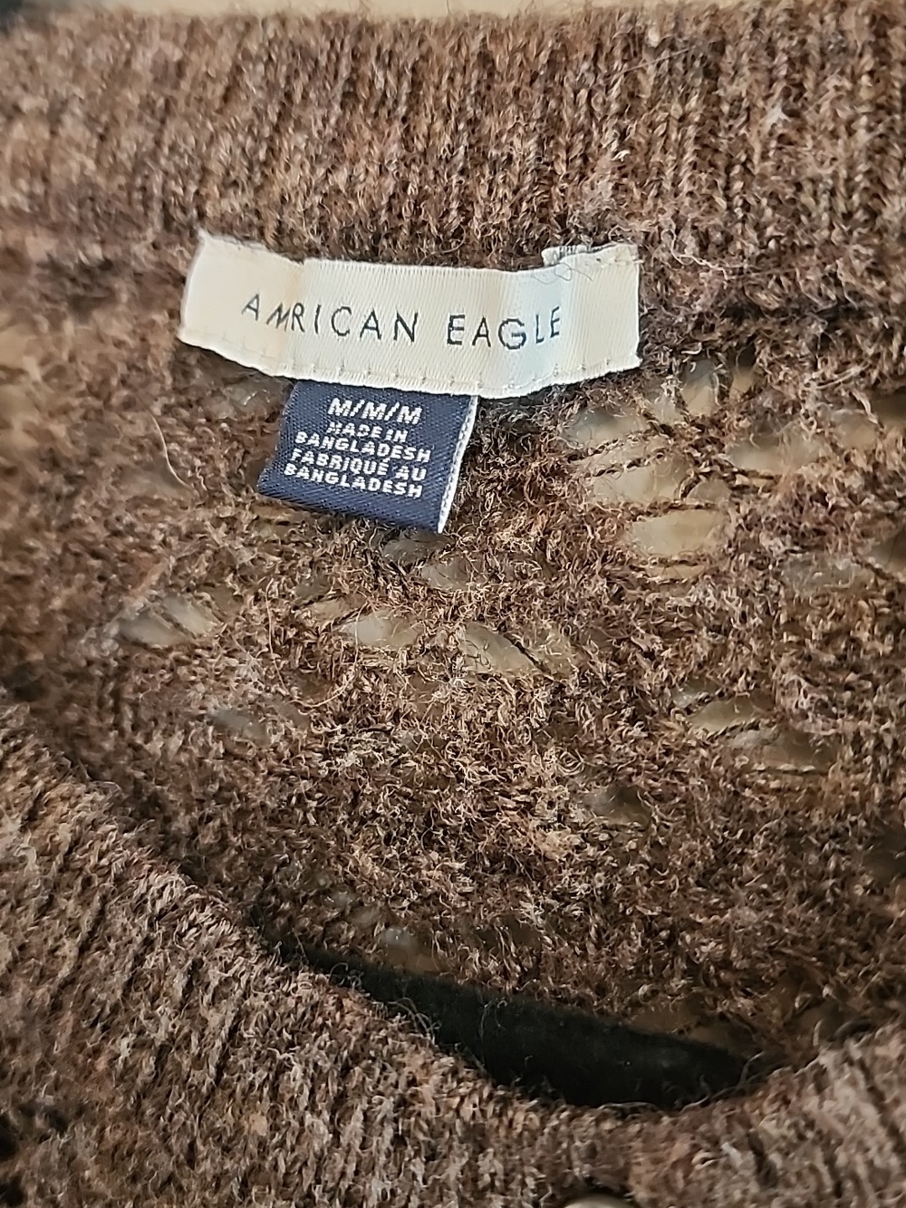 American Eagle Outfitters Brown Lace-Yoke Button-Up Cardigan - Picture 5 of 12